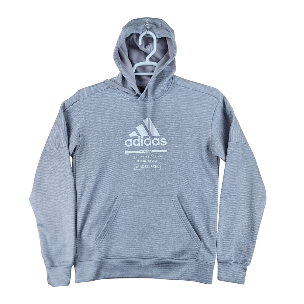 Adidas Hoodie Mens Small Gray Climawarm Pullover Creators Only Graphic DH9075